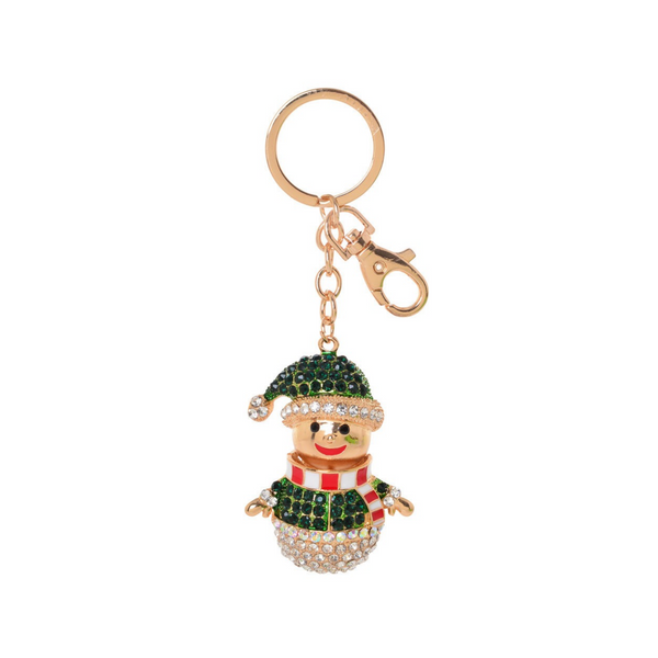 🎄Christmas Accessories - Green Snowman Bling Keyring