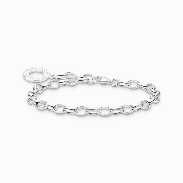 Classic Oval Link Silver Belcher Charm Bracelet