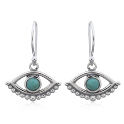 CARA Karma Howlite Coloured Evil Eye Silver Drop Earrings