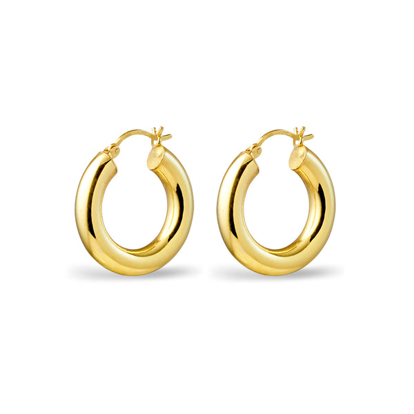 Round Hollow 5mm Hoop Earrings - 2 colours