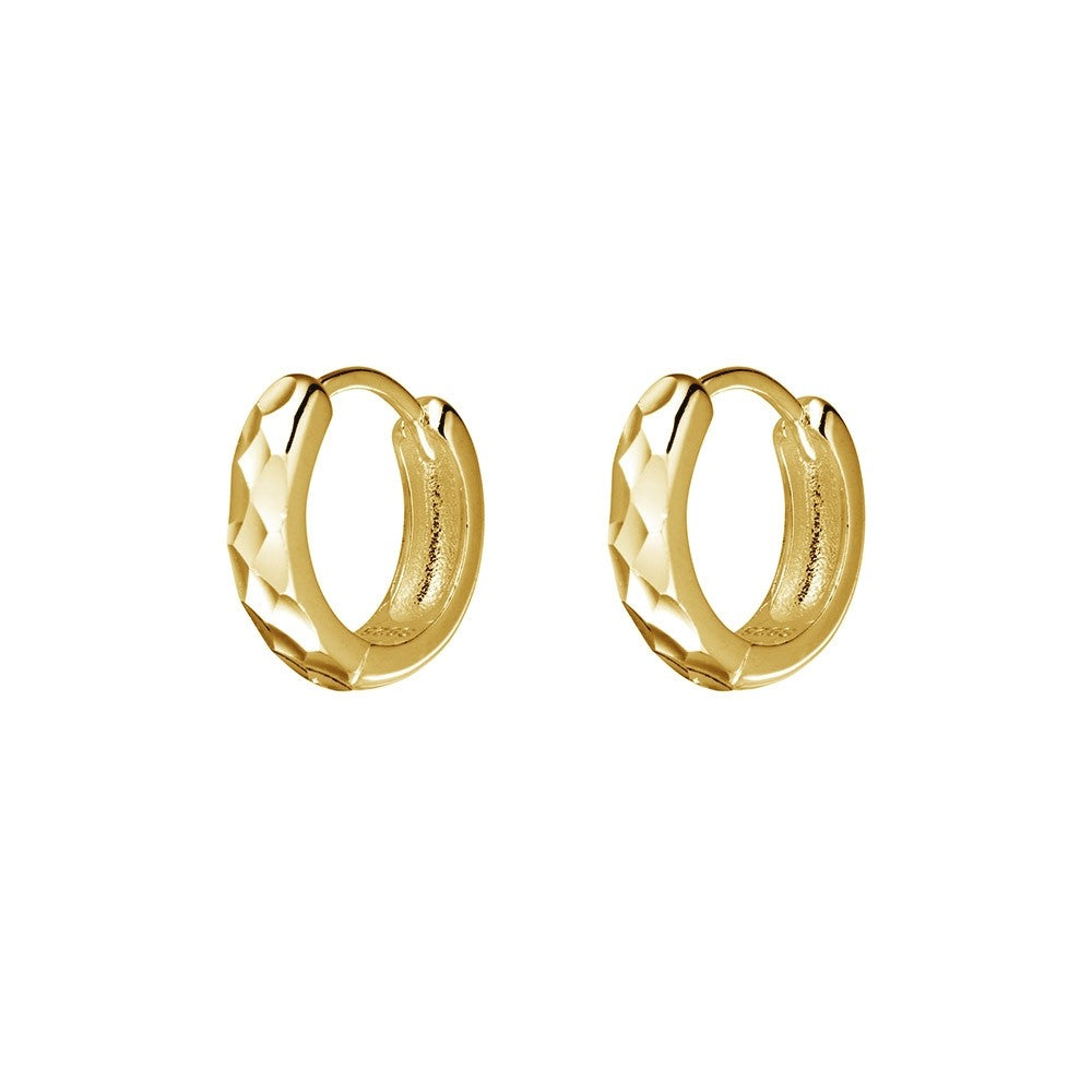 Etched Detailing Hoop Earrings - 2 Colours
