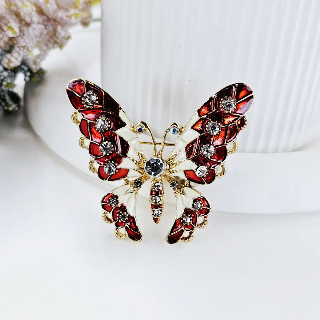 Brooch - Red Butterfly