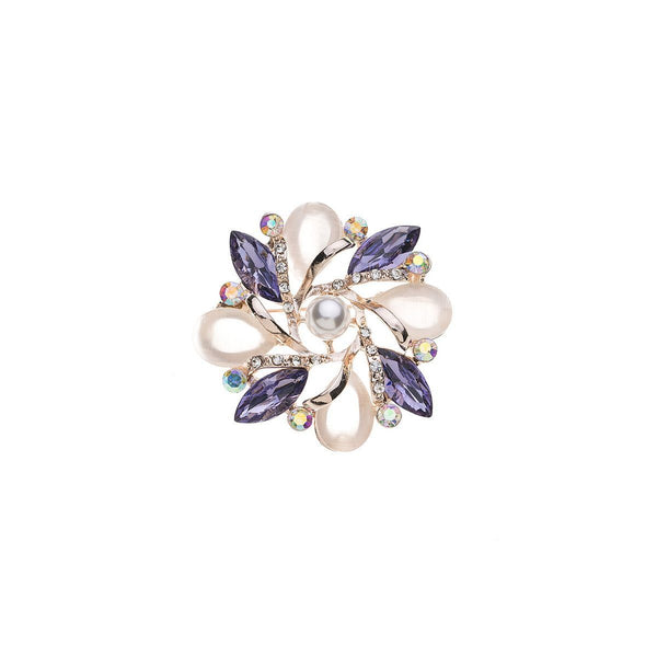 Brooch - Purple Floral Pattern