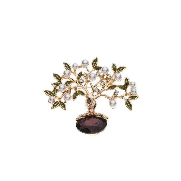 Brooch - Tree of Life with Pearls