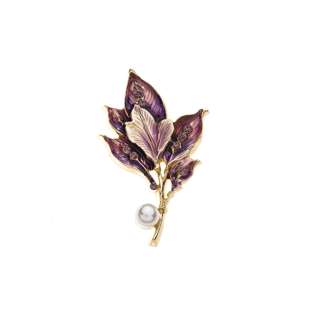 Brooch - Purple Leaf