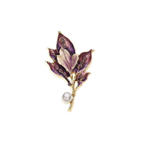 Brooch - Purple Leaf