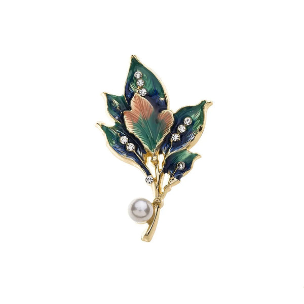 Brooch - Green Leaf