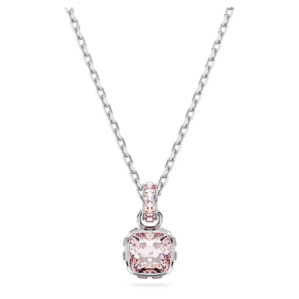 Birthstone June Pink Square - Necklace & Earring