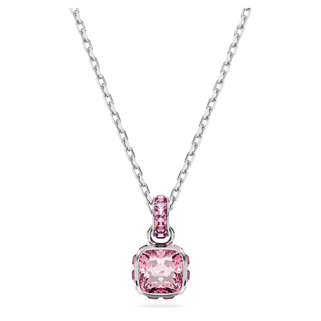 Birthstone October Pink Square - Necklace & Earring