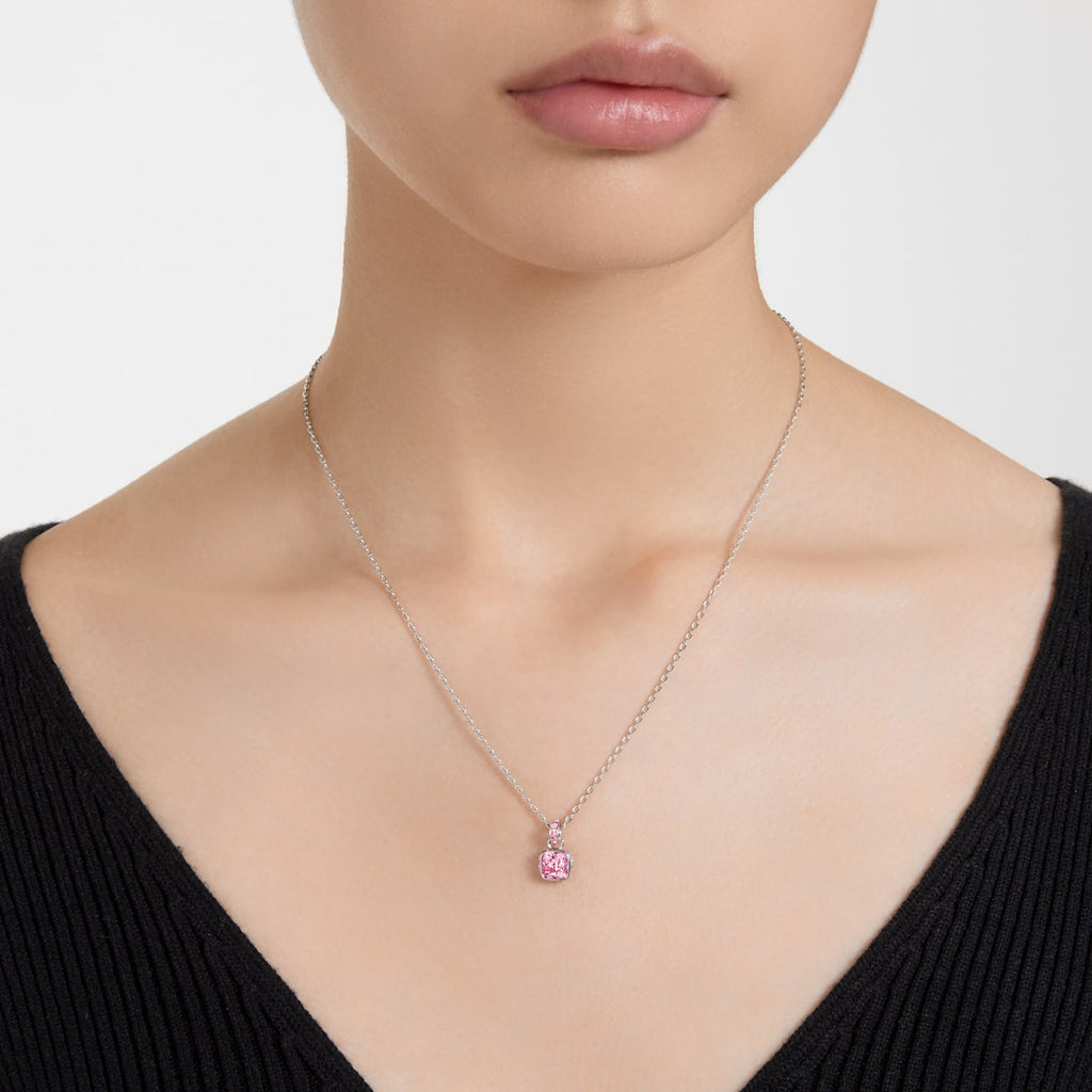 Birthstone: October Pink Square - Necklace & Earring