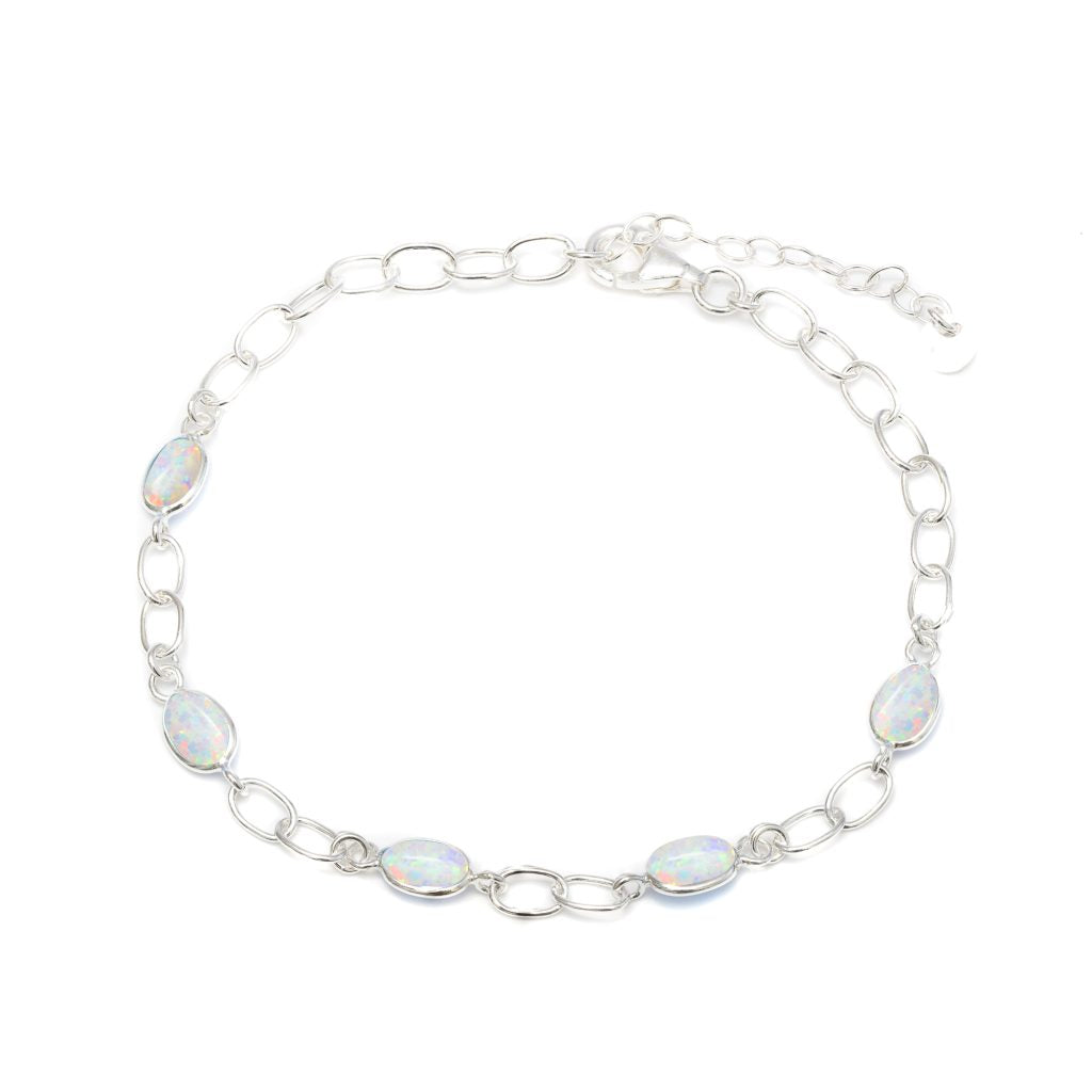 Oval Opalite Silver Bracelet