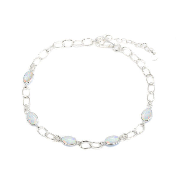 Oval Opalite Silver Bracelet