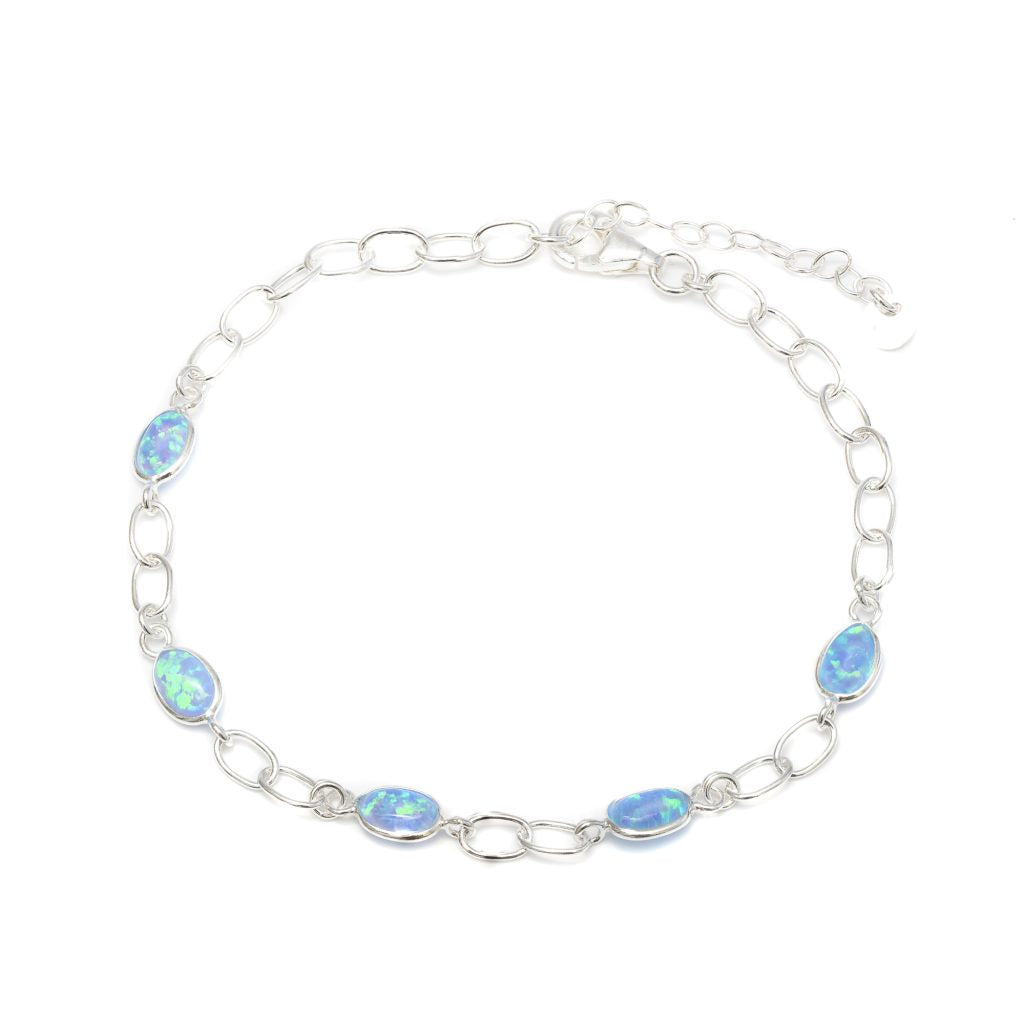 Oval Opalite Silver Bracelet