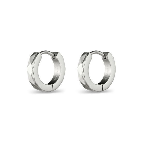 Blaze Stainless Steel Detailed Huggie