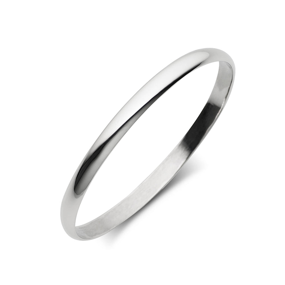 Bangle - Silver 6MM Half Round Solid Bangle