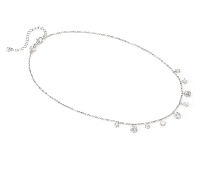 Lucentissima: Sterling Silver Round CZ Necklace