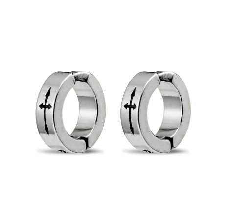 Men Earring - Cross Cuff Huggie Earrings (2 Colours)