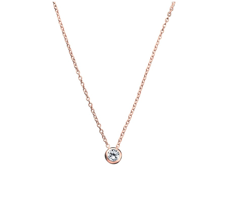 Bezel Setting CZ Necklace - 3 Colours