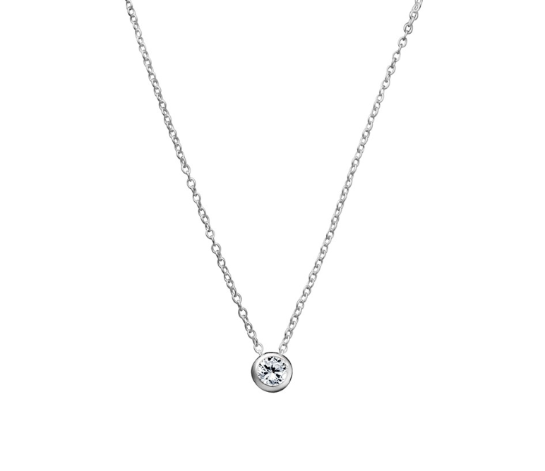 Bezel Setting CZ Necklace - 3 Colours