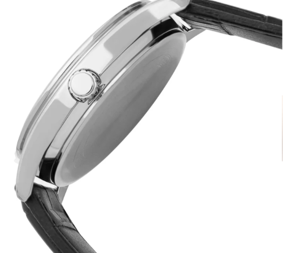 Casio Analogue White Face, Black Leather Band Watch