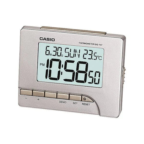 Casio Grey Date & Time Digital Alarm Clock