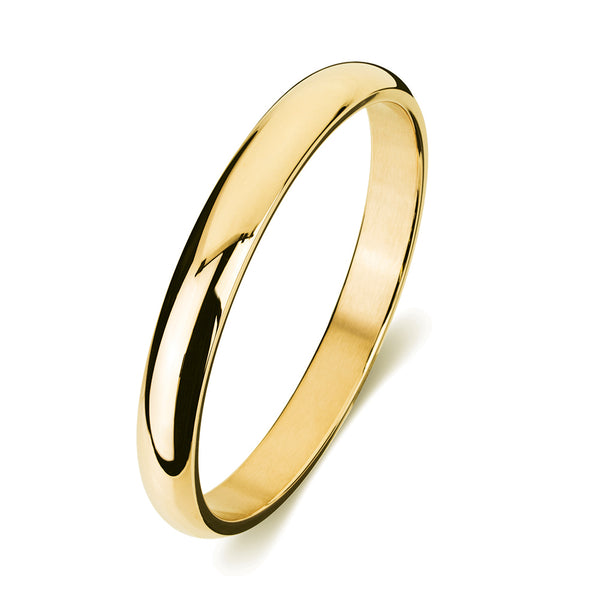 9mm Half Round Stainless Steel Polished Bangle - 3 Colours