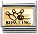 Hobbies - Bowling with Black Enamel Gold Charm