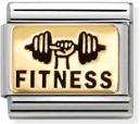 Hobbies - Fitness with Black Enamel Gold Charm