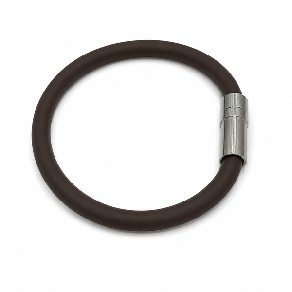 Silicone Bracelet with Twist Clasp - Brown