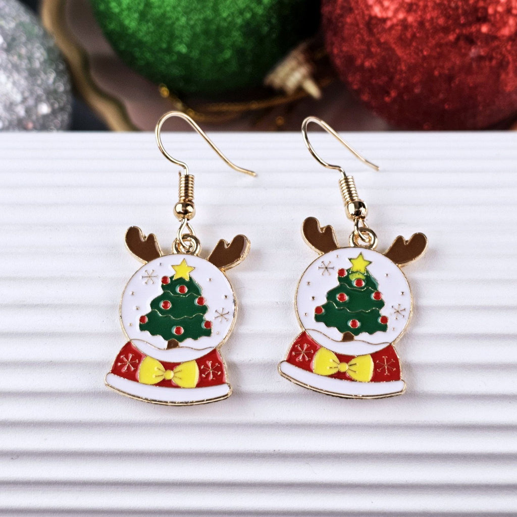 🎄Christmas Snowglobe with Christmas Tree Fashion Earring