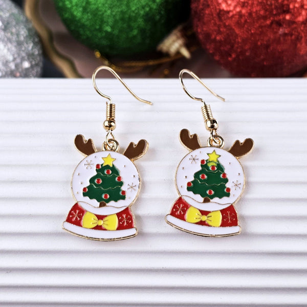 🎄Christmas Snowglobe with Christmas Tree Fashion Earring