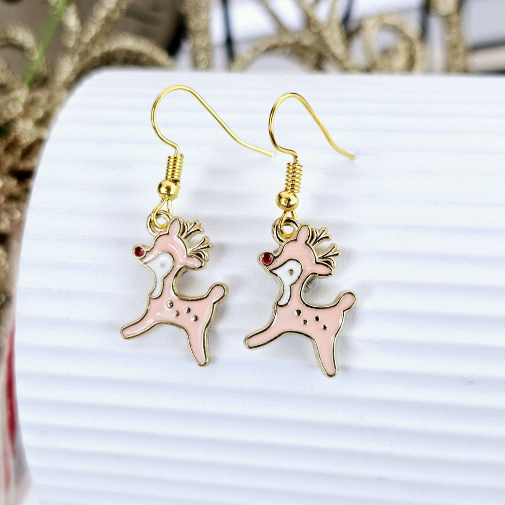 🎄Christmas Pink Reindeer Fashion Earring