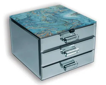 Fortune of Blue Jewellery Box with 2 drawers