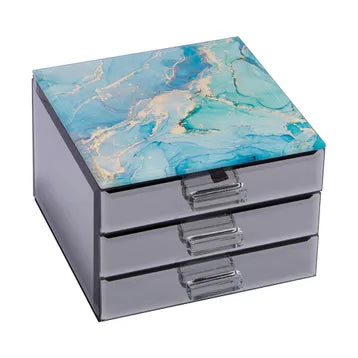 Aquatic Radiance Jewellery Box with 2 Drawers