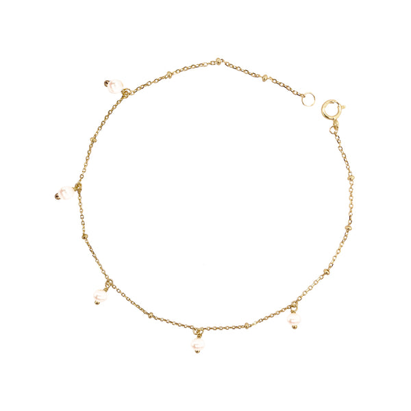 Anklet - Petite chain anklet with pearls