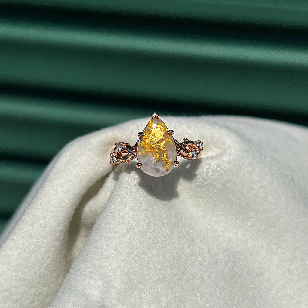 Gold Filled White Quartz Ring