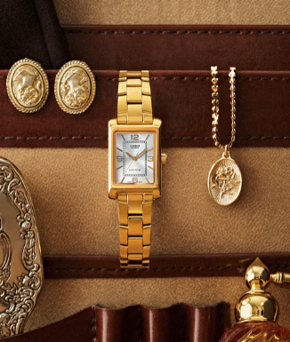 Casio Analogue Gold Plated Stainless Steel Band Watch