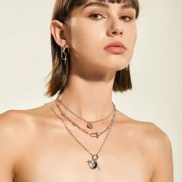 Pop Charm - Mini Link Charm Chain Connector Silver Necklace