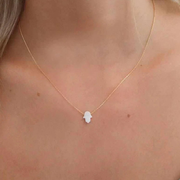Opalite Fatima Hand Necklace - variety of colours available