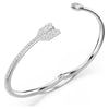 Idyllia: White Mixed Cuts Arrow Silver Bangle