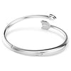 Idyllia: White Mixed Cuts Arrow Silver Bangle