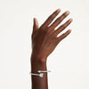 Idyllia: White Mixed Cuts Arrow Silver Bangle