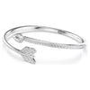 Idyllia: White Mixed Cuts Arrow Silver Bangle