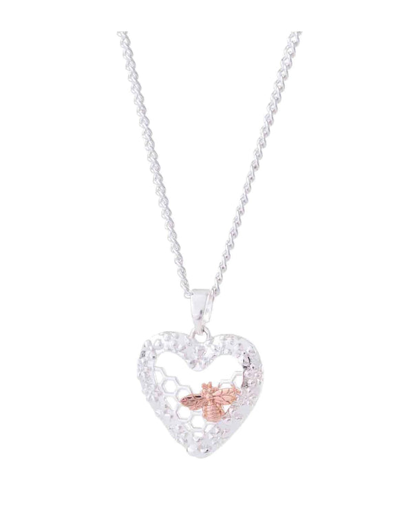 Equilibrium - 2 Tone Honey Bee Heart Necklace