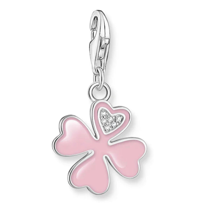 Charmista Pink Clover Leaf with CZ Charm