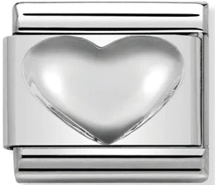 Love - Raised Heart Silver Charm