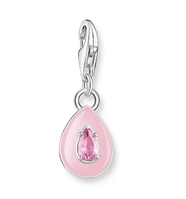 Charmista 3D Pink with CZ Teardrop Charm