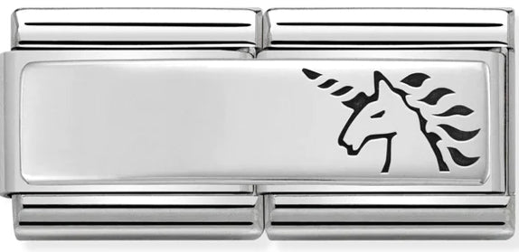 Double Link - Unicorn Engravable Charm