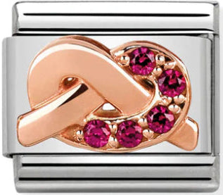 Symbols - Red Knot with CZ Rosegold Charm