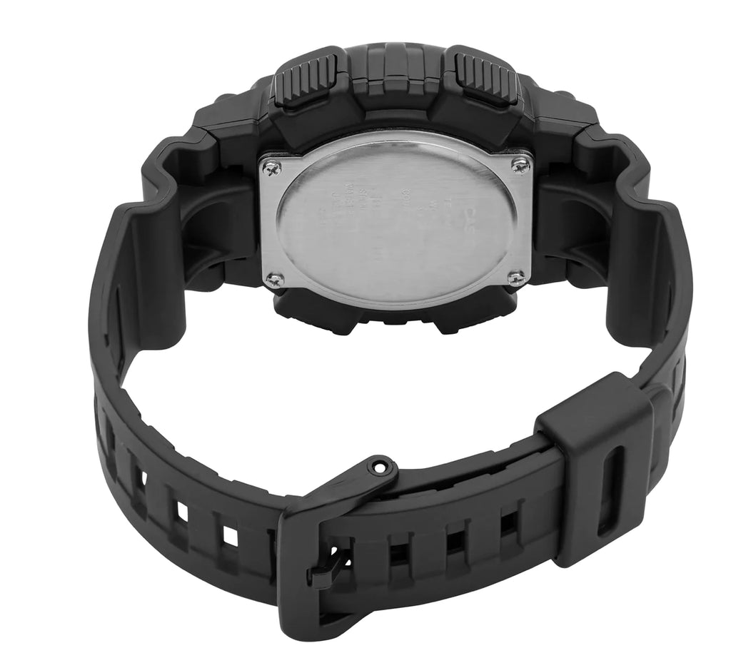 Casio Gents Black Face/ Gold ACC, Black Resin Band